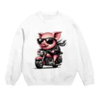 kanataのぶたライダー Crew Neck Sweatshirt