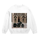 the blue seasonのゴシックの影に佇む漆黒のバイク Crew Neck Sweatshirt