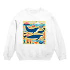 OHANA_087のアラスカの雄大な自然に暮らす人々と動物たちの調和 Crew Neck Sweatshirt