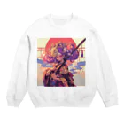 AQUAMETAVERSEの夕焼けに舞う、仮面の戦姫 Marsa 106 Crew Neck Sweatshirt