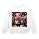 MTHの社内イベントの企画をするミニブタ Crew Neck Sweatshirt