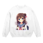 クノイチの館のもふもふでキュートな女の子 Crew Neck Sweatshirt