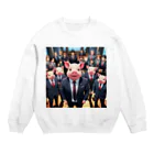 MTHの会社のりーだーしっぷちーむにするみにぶた参加 Crew Neck Sweatshirt