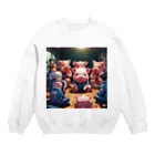 MTHのちーむのこんふりくとをするみにぶた仲介 Crew Neck Sweatshirt