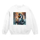 ぱぴぷSHOPのロックスターなペンギン Crew Neck Sweatshirt