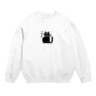 西野んカンパニーの満たされた黒猫 Crew Neck Sweatshirt