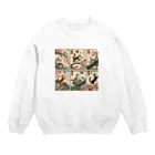 猫LOVE items Noahの猫LOVE items 鯖虎　雉虎 Crew Neck Sweatshirt