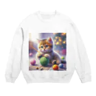 kangekiの遊ぶにゃんこNo.7 Crew Neck Sweatshirt