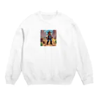 kawadai_の西部劇の荒野で正義のために戦っている勇者 Crew Neck Sweatshirt