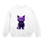 メロンパン猫の宇宙に連れてってくれる猫 Crew Neck Sweatshirt