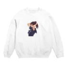 AQUAMETAVERSEのポニーテールがセクシーな女の子　BLUE PLUM  691 Crew Neck Sweatshirt