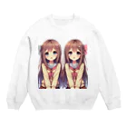 seigi2oo2の愛らしい可愛い双子の姉妹 Crew Neck Sweatshirt