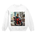 the blue seasonの街角の犬ライダー Crew Neck Sweatshirt