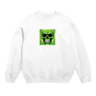 norimitu-の恐怖の緑髑髏グッズ Crew Neck Sweatshirt