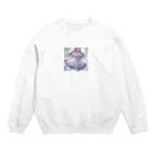 Cartoonのかわいいドレスの女の子 Crew Neck Sweatshirt