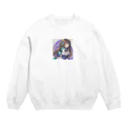 DIMDIMの脳内ショップのロングヘアーの女の子 Crew Neck Sweatshirt