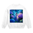 かるるんショップのあじさいと妖精 Crew Neck Sweatshirt