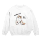 ヒロワークスのもふもふネコ Crew Neck Sweatshirt