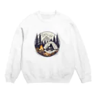 shime_savaの焚火とキャンプとバイクと Crew Neck Sweatshirt