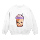 Vasetti_pressの可愛い紫タピオカミルクティー Crew Neck Sweatshirt