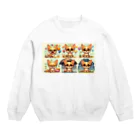 kutachanelのロングコートチワワのアニメ Crew Neck Sweatshirt