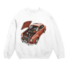 River book designのスポーティな赤い車がセンターに駐車。 Crew Neck Sweatshirt