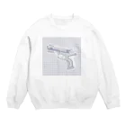 ふわぽこにゃんにゃんSHOP☁️🫧SUZURI支店のばんばんばん♪ゆめかわミニ銃 Crew Neck Sweatshirt