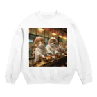 AQUAMETAVERSEの猫の寿司板さん　エンジェル717 2065 Crew Neck Sweatshirt