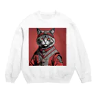 hogarakuの縄文猫 Crew Neck Sweatshirt