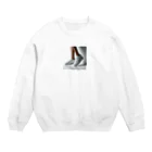 アミュペンの白いスニーカー Crew Neck Sweatshirt