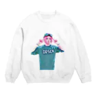 ichiyac designのAIピンクヘアーの女の子 Crew Neck Sweatshirt