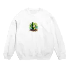 yielanggo007の緑の竹の子 Crew Neck Sweatshirt