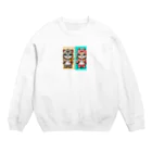 dai-k_1977のかわいい癒やし動物 Crew Neck Sweatshirt