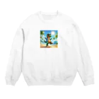 samkorのティラノサウルスのサマーバケーション Crew Neck Sweatshirt