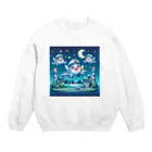 キャラクターズのキラキラ夜景飛行くん Crew Neck Sweatshirt