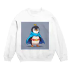 ganeshaのスーパーヒーローのマントを着たかわいいペンギン Crew Neck Sweatshirt