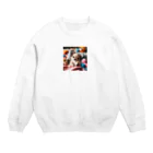 シュシュの部屋のベッドのチワワ （犬、わんちゃん） Crew Neck Sweatshirt