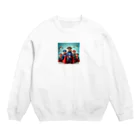 さんちゃんズの可愛いカワウソのスーパーヒーロー Crew Neck Sweatshirt