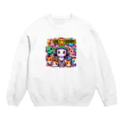 のだまクリエイターズらぼのにゃんアニマル軍団 Crew Neck Sweatshirt