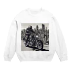 the blue seasonの都市の鼓動を感じるライド Crew Neck Sweatshirt