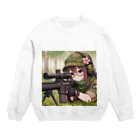 SWQAの可愛い女性スナイパー Crew Neck Sweatshirt