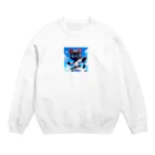 キュート＆クールの空手家クロネコ君・バージョン２ Crew Neck Sweatshirt