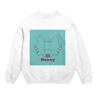 maaya0505のハニー ミントブルー×ピンクライン Crew Neck Sweatshirt