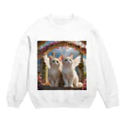 癒しの部屋🐾໒꒱のAngel cat🐾໒꒱ Crew Neck Sweatshirt