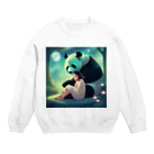 ぱんだ好きの店の月夜のパンダと女の子4 Crew Neck Sweatshirt