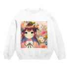 ピクセルパレットの可愛い女の子とお花10 Crew Neck Sweatshirt