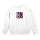 funny-itemsの一攫千金猫 Crew Neck Sweatshirt