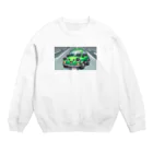 kawadangoのかわいい緑の車 Crew Neck Sweatshirt