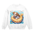 柴犬しばわんこhana873の海水浴してるワンコちゃん Crew Neck Sweatshirt