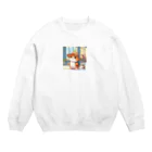 アミュペンのふわふわのネコがお買い物中！ Crew Neck Sweatshirt